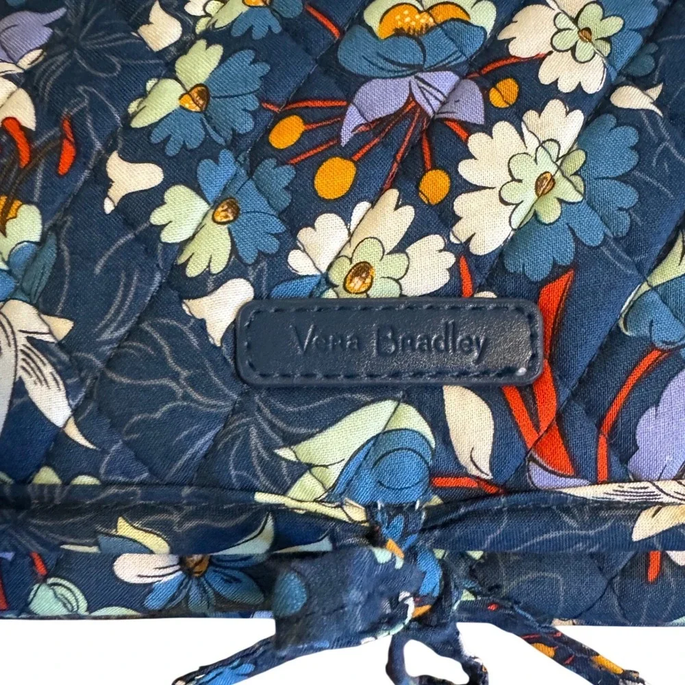 Vera Bradley Navy Floral Quilted Cosmetic Case